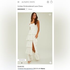 Altar’d State White Lace Bridal Tiered Maxi Dress in Medium